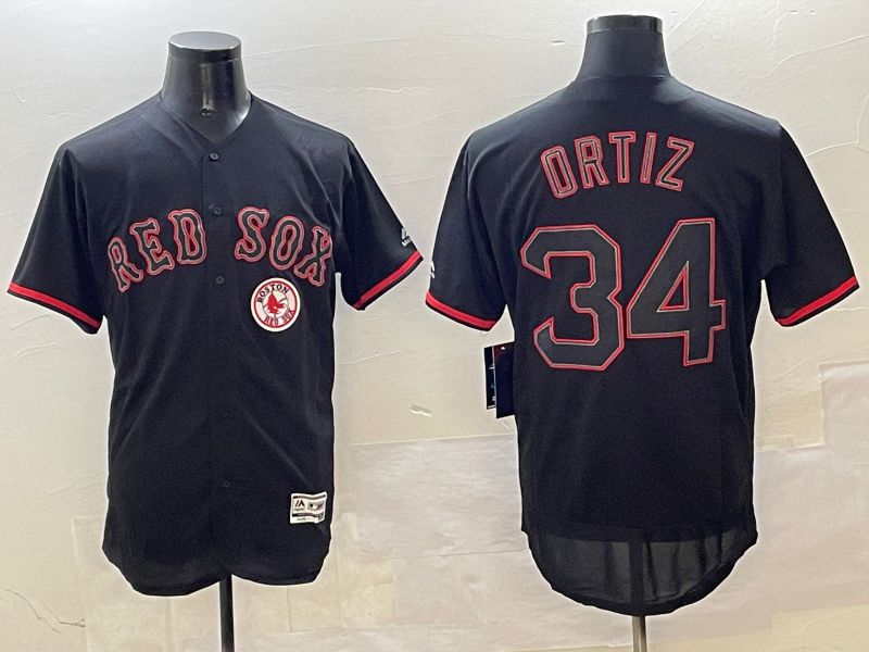Men Boston Red Sox #34 Ortiz Black Fashion Elite 2025 Nike MLB Jersey style 8